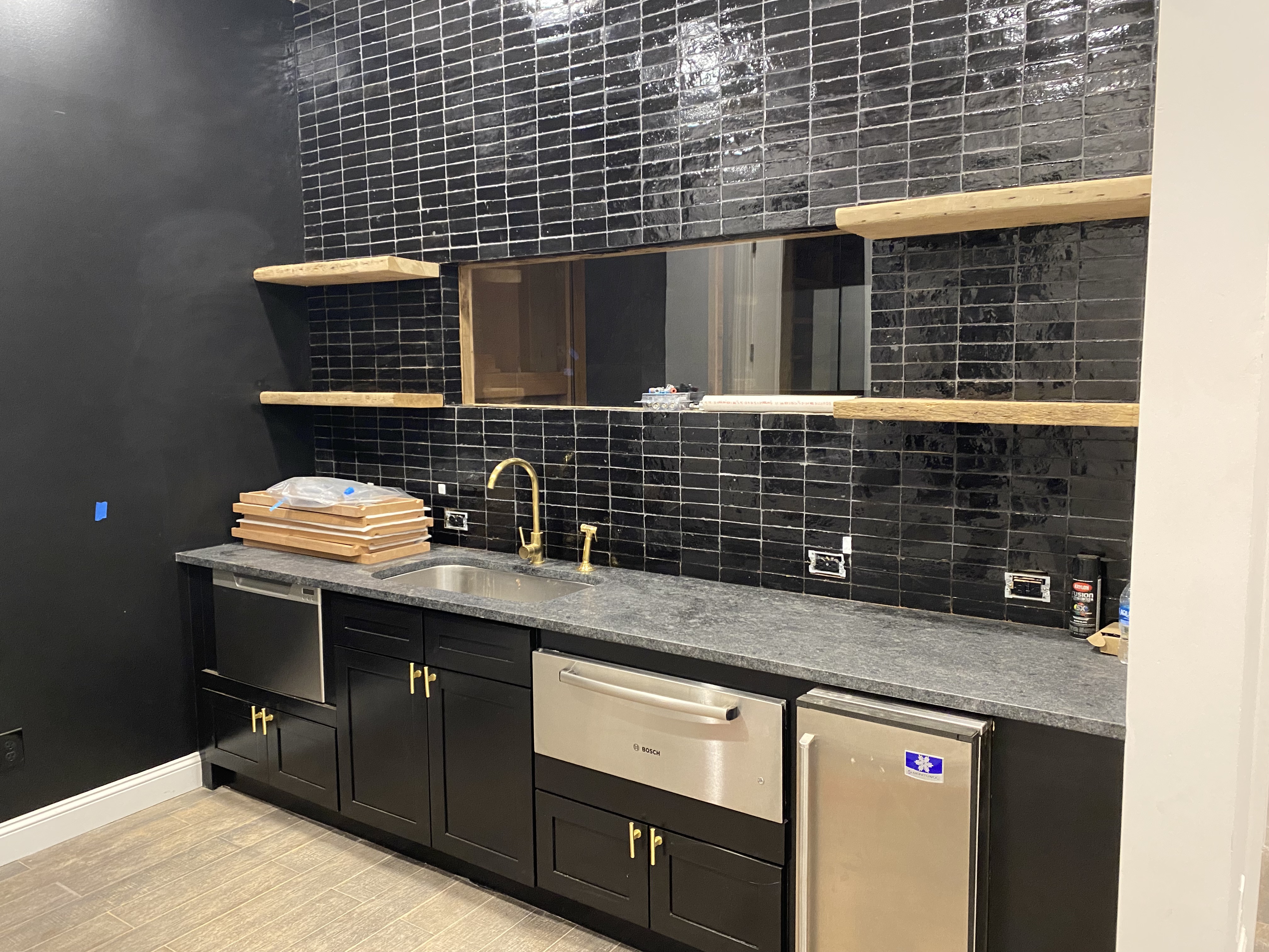 Custom built-in and accent wall project